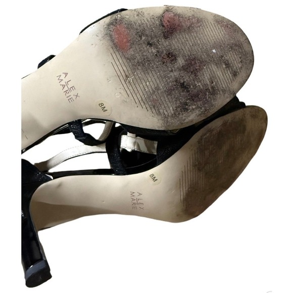 Alex Marie Black Floral Embellished Heels – Size 8 - Picture 5 of 6